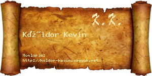 Káldor Kevin névjegykártya