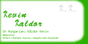 kevin kaldor business card